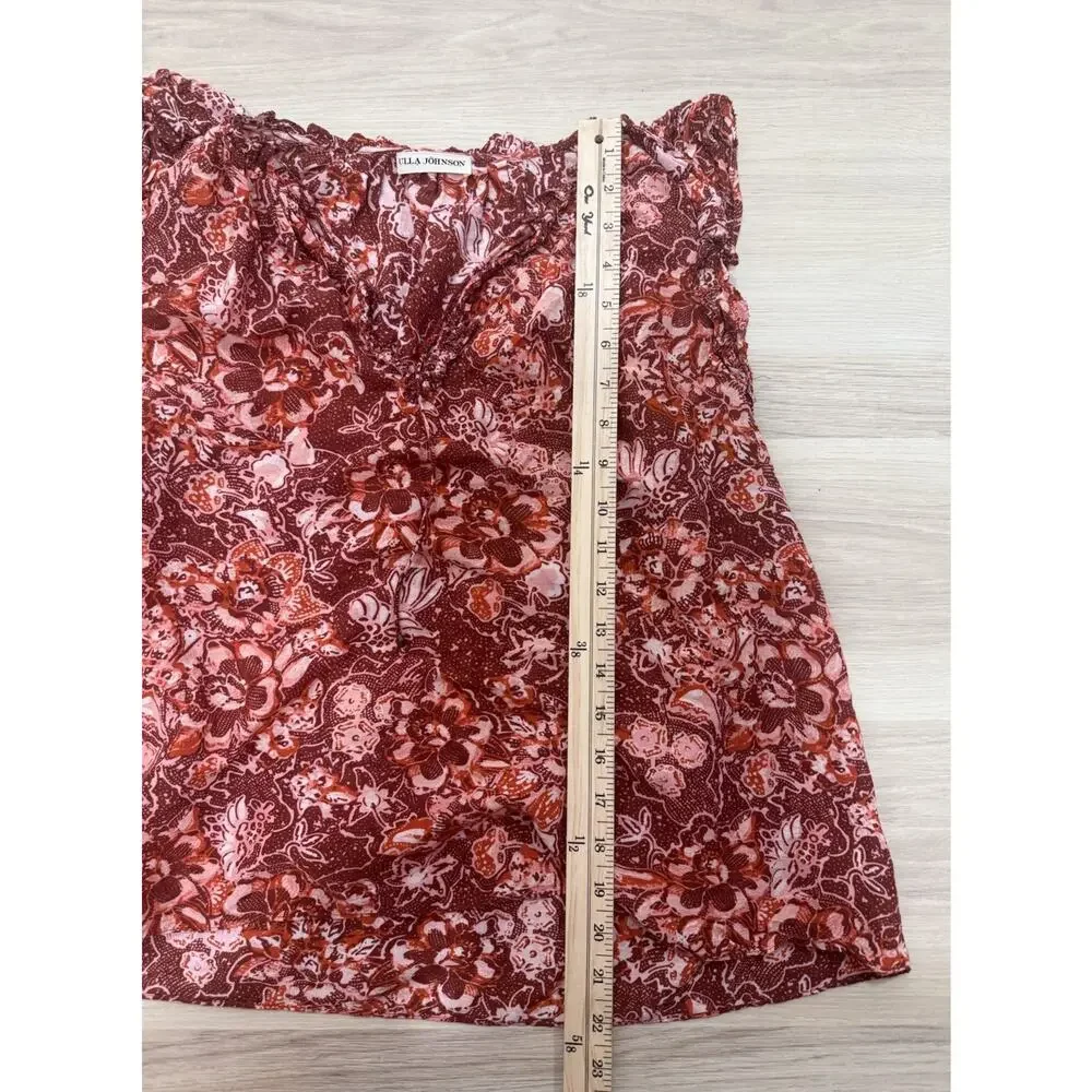 Ulla Johnson Gabi Blouse Flutter Floral Bohemian Sleeveless Women’s Size 8